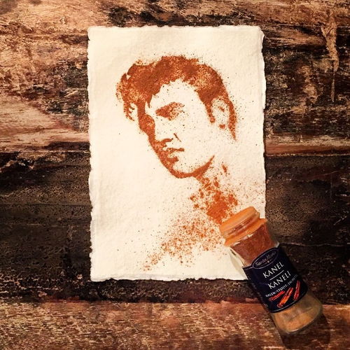 這位藝術(shù)家用食品繪制出了名人肖像,腦洞又開大了